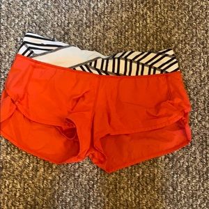 Red Lululemon Size 6 Running Shorts